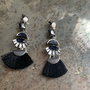 Chloe + Isabel Black Fringe Statement earrings